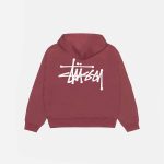 stussy basic hoodie brick