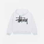 stussy basic zip hoodie Ash Heather