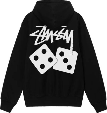 stussy dice hoodie black