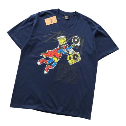 stussy graphic tee navy