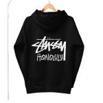 stussy honolulu hoodie black