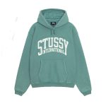 stussy international hoodie washed green