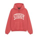 stussy international hoodie washed red