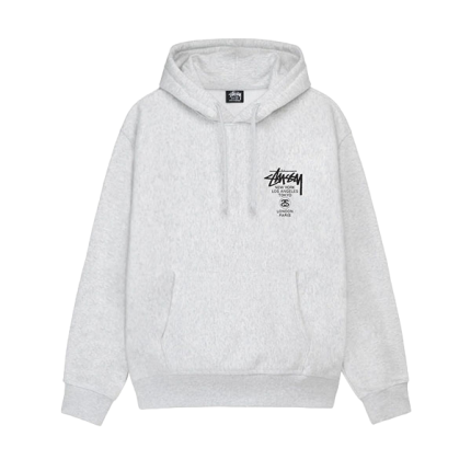 stussy world tour hoodie white